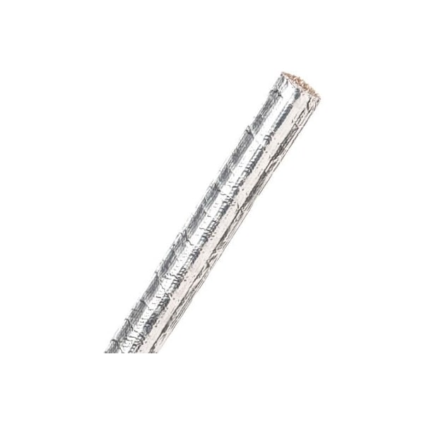 Techflex Thermashield Aluminized Fiberglass Tube .38in Dia., 100', Silver